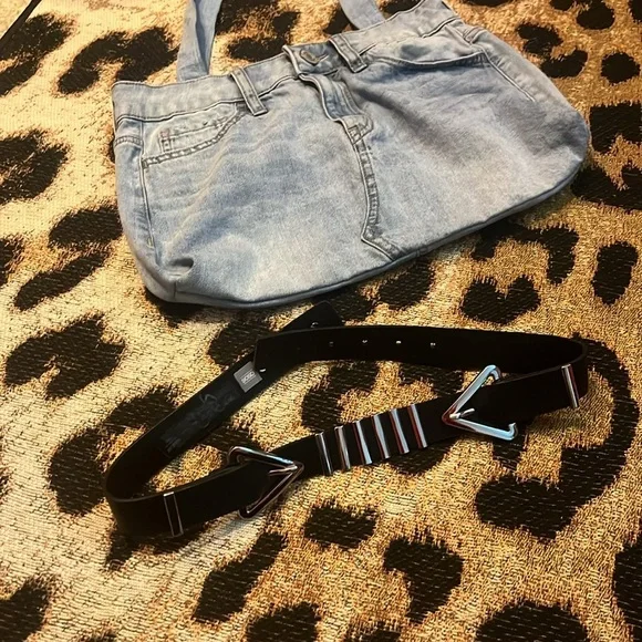 UPCYCLED DENIM BAG / The Bella Belted Shopper